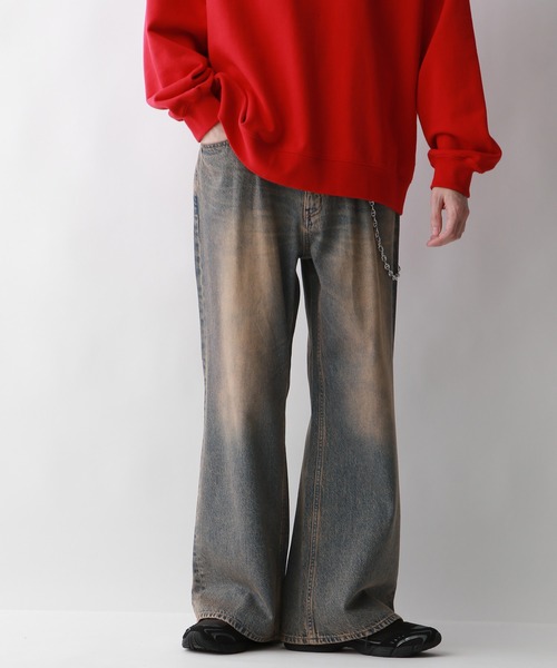 RAGEBLUE（レイジブルー）の「ヴィンテージライク/ライトオンスデニムバギーフレアパンツ（デニムパンツ・メンズ・ブルー系その他/ブルー/グレー・SMALL/MEDIUM/LARGE）」の12枚目の写真