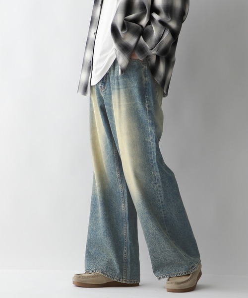RAGEBLUE（レイジブルー）の「ヴィンテージライク/ライトオンスデニムバギーフレアパンツ（デニムパンツ・メンズ・ブルー系その他/ブルー/グレー・SMALL/MEDIUM/LARGE）」の18枚目の写真