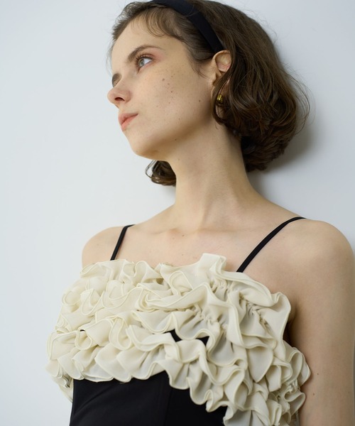 DEICY（デイシー）の「フリルキャミワンピース（ワンピース・レディース・ピンク/ブラック・0/1）」の2枚目の写真