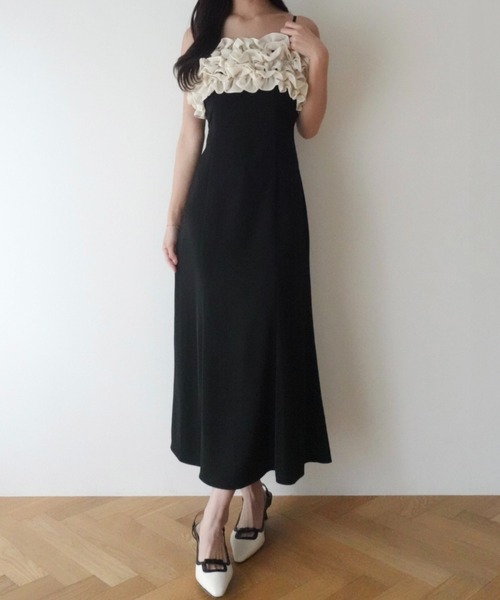 DEICY（デイシー）の「フリルキャミワンピース（ワンピース・レディース・ピンク/ブラック・0/1）」の8枚目の写真