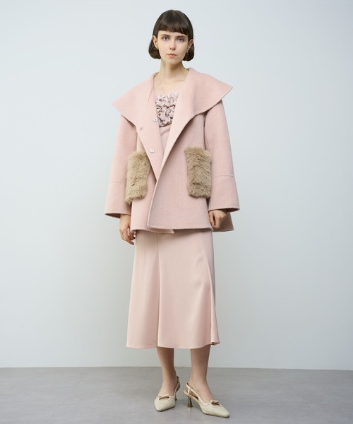 DEICY（デイシー）の「フリルキャミワンピース（ワンピース・レディース・ピンク/ブラック・0/1）」の3枚目の写真