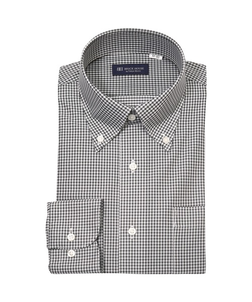 TOKYO SHIRTS(トウキョウシャツ)の「形態安定ノーアイロン ボタンダウン ニット 長袖ストレッチビジネスワイシャツ(ビジネスシャツ・メンズ・グレー・首回り39cm-裄丈84cm/首回り41cm-裄丈82cm/首回り41cm-裄丈86cm/首回り43cm-裄丈86cm/首回り39cm-裄丈80cm/首回り42cm-裄丈82cm/首回り42cm-裄丈86cm/首回り43cm-裄丈82cm/首回り37cm-裄丈80cm/首回り37cm-裄丈84cm)」の1枚目の写真