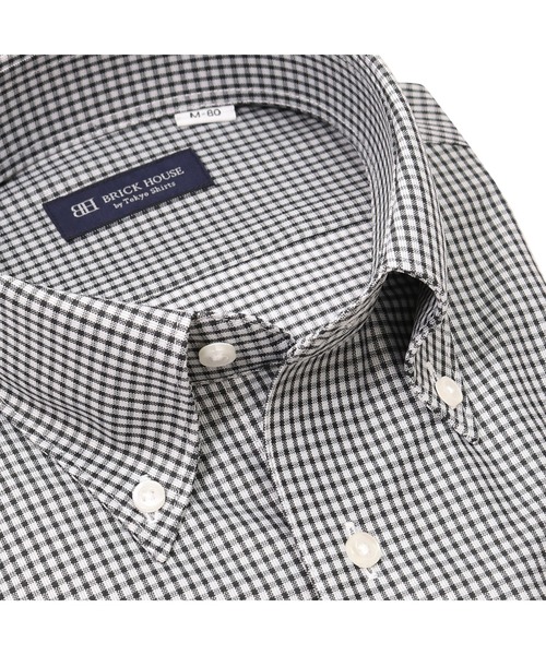 TOKYO SHIRTS(トウキョウシャツ)の「形態安定ノーアイロン ボタンダウン ニット 長袖ストレッチビジネスワイシャツ(ビジネスシャツ・メンズ・グレー・首回り39cm-裄丈84cm/首回り41cm-裄丈82cm/首回り41cm-裄丈86cm/首回り43cm-裄丈86cm/首回り39cm-裄丈80cm/首回り42cm-裄丈82cm/首回り42cm-裄丈86cm/首回り43cm-裄丈82cm/首回り37cm-裄丈80cm/首回り37cm-裄丈84cm)」の2枚目の写真