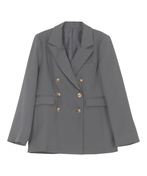 【極美品✨】ソブ ダンボールカルゼ テーラードジャケット ダブル レオパード セール】[ 低身長向けサイズ ] ゴールドボタンダブルジャケット