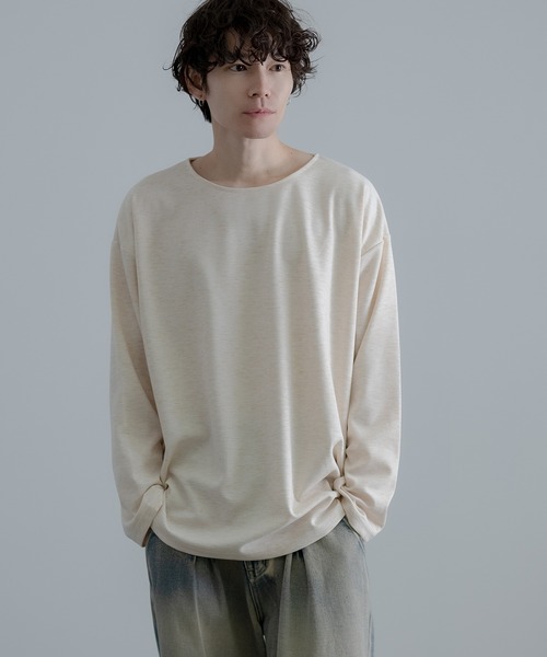 The BaTONe LONGSLEEVE ROUND-HEM コットン 長袖Ｔシャツ カットソー ロンＴ グレー バトン 5-0102M 249845 裾ラウンド ボートネック ロンT（Tシャツ/カットソー
