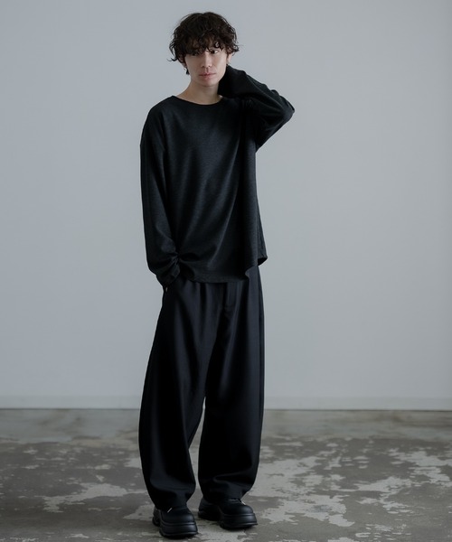 improves(インプローブス)の「裾ラウンド ボートネック ロンT(Tシャツ/カットソー・メンズ・グレー/ベージュ/ブラック・MEDIUM/LARGE/SMALL)」の9枚目の写真