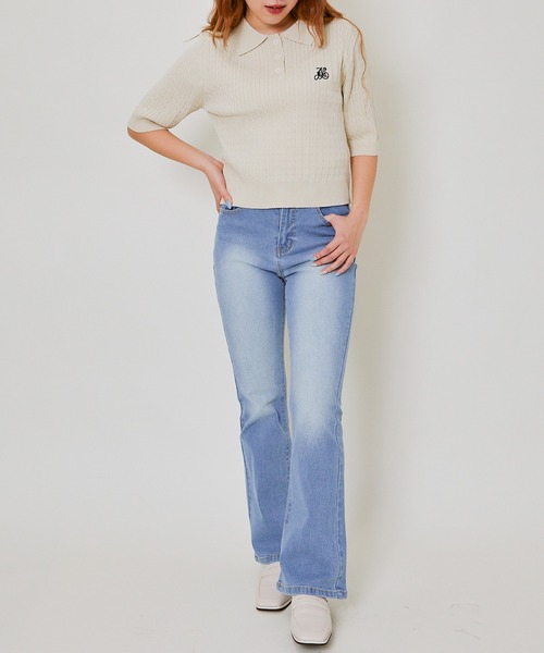 GORGE(ゴージ)の「《美脚シルエット》レディース フレアデニムパンツ ブーツカット ジーンズ 春秋冬(デニムパンツ・レディース・ブルー/ライトブルー・S/M/L)」の15枚目の写真