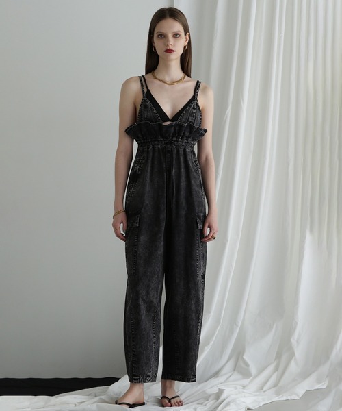 ROSE BUD（ローズバッド）の「(CREOLME)キャミソールコンビネゾン（つなぎ/オールインワン・レディース・ブラック・ONE SIZE）」の2枚目の写真