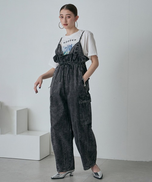 ROSE BUD（ローズバッド）の「(CREOLME)キャミソールコンビネゾン（つなぎ/オールインワン・レディース・ブラック・ONE SIZE）」の5枚目の写真