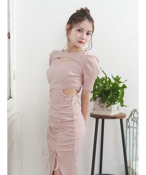 EATME（イートミー）の「デコルテリブワンピース（ワンピース・レディース・ブラック/ライトブルー/グレー/ピンク/ライトグレー・FREE）」の20枚目の写真