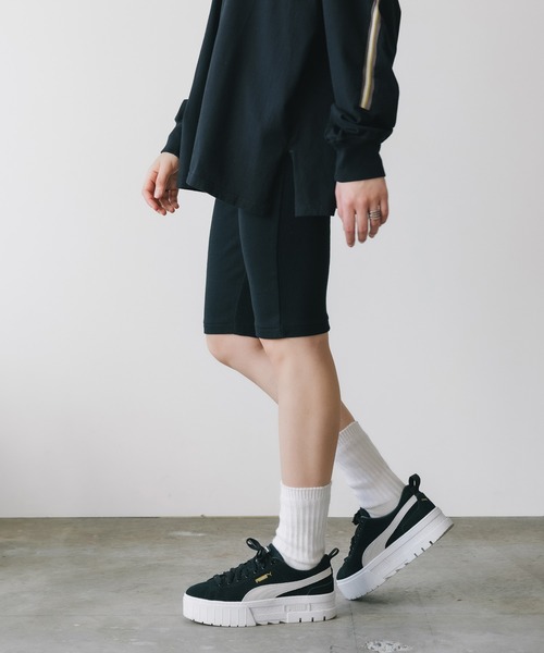 MILLER（ミラー）の「R.P.miller/ミラー Prib Half leggings レギンス（レギンス/スパッツ・レディース・ブラック/グレー・FREE）」の2枚目の写真
