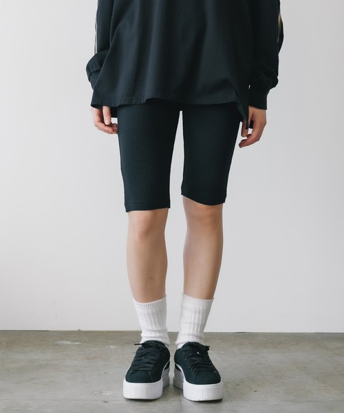 MILLER（ミラー）の「R.P.miller/ミラー Prib Half leggings レギンス（レギンス/スパッツ・レディース・ブラック/グレー・FREE）」の5枚目の写真
