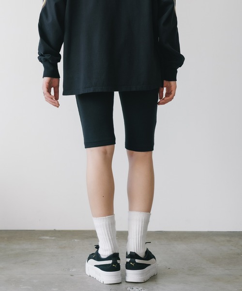 MILLER（ミラー）の「R.P.miller/ミラー Prib Half leggings レギンス（レギンス/スパッツ・レディース・ブラック/グレー・FREE）」の7枚目の写真