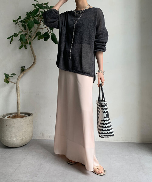 DouDou（ドゥドゥ）の「ペーパーヤーンプルオーバー（ニット/セーター・レディース・ベビーピンク/ブルー/グレー/ベージュ/チャコールグレー/ブルー系その他4/ベージュ系その他・FREE）」の8枚目の写真