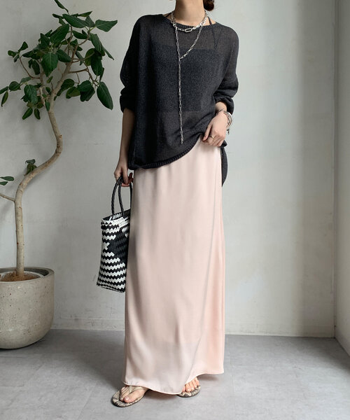 DouDou（ドゥドゥ）の「ペーパーヤーンプルオーバー（ニット/セーター・レディース・ベビーピンク/ブルー/グレー/ベージュ/チャコールグレー/ブルー系その他4/ベージュ系その他・FREE）」の9枚目の写真