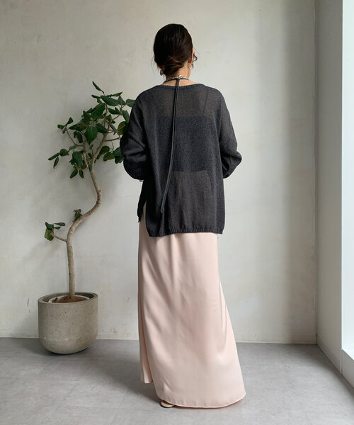 DouDou（ドゥドゥ）の「ペーパーヤーンプルオーバー（ニット/セーター・レディース・ベビーピンク/ブルー/グレー/ベージュ/チャコールグレー/ブルー系その他4/ベージュ系その他・FREE）」の10枚目の写真