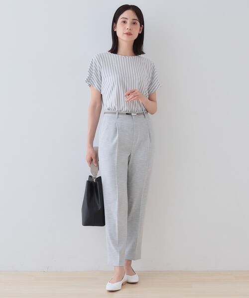 INDIVI（インディヴィ）の「【こなれSETUP】リネンライクテーパードパンツ（その他パンツ・レディース・ネイビー/ナチュラル/ライトグレー系3・03/05/12/13/15 /19/36/38/40）」の14枚目の写真