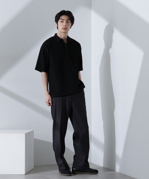 NANO universe(ナノユニバース)の「エアーニットレギュラーカラーシャツ 半袖(シャツ/ブラウス・メンズ・ブラック/ブルー/アイボリー・S/M/L)」の21枚目の写真