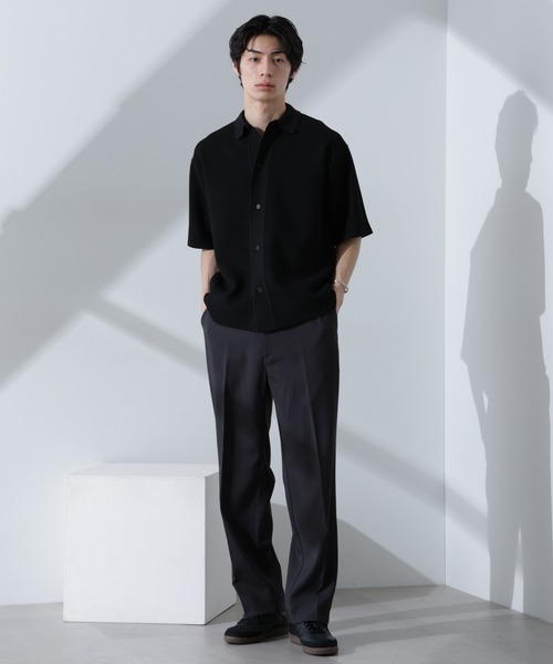 NANO universe(ナノユニバース)の「エアーニットレギュラーカラーシャツ 半袖(シャツ/ブラウス・メンズ・ブラック/ブルー/アイボリー・S/M/L)」の22枚目の写真