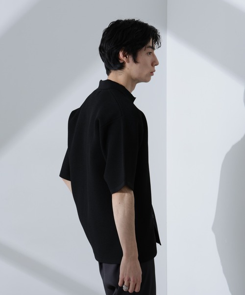 NANO universe(ナノユニバース)の「エアーニットレギュラーカラーシャツ 半袖(シャツ/ブラウス・メンズ・ブラック/ブルー/アイボリー・S/M/L)」の19枚目の写真