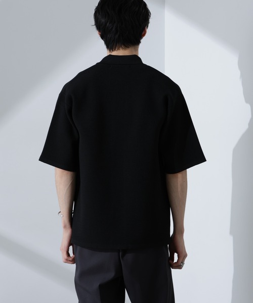 NANO universe(ナノユニバース)の「エアーニットレギュラーカラーシャツ 半袖(シャツ/ブラウス・メンズ・ブラック/ブルー/アイボリー・S/M/L)」の20枚目の写真