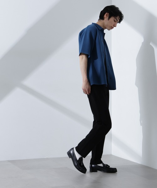 NANO universe(ナノユニバース)の「エアーニットレギュラーカラーシャツ 半袖(シャツ/ブラウス・メンズ・ブラック/ブルー/アイボリー・S/M/L)」の16枚目の写真