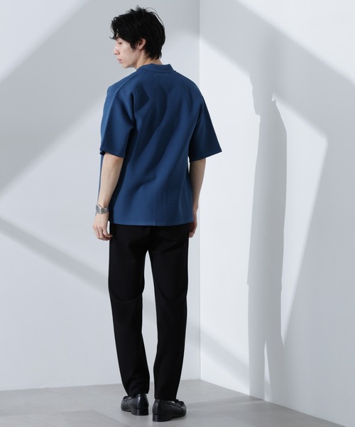 NANO universe(ナノユニバース)の「エアーニットレギュラーカラーシャツ 半袖(シャツ/ブラウス・メンズ・ブラック/ブルー/アイボリー・S/M/L)」の17枚目の写真