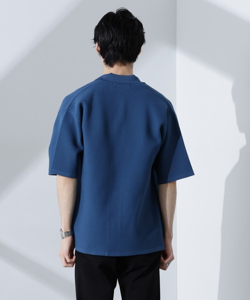 NANO universe(ナノユニバース)の「エアーニットレギュラーカラーシャツ 半袖(シャツ/ブラウス・メンズ・ブラック/ブルー/アイボリー・S/M/L)」の13枚目の写真