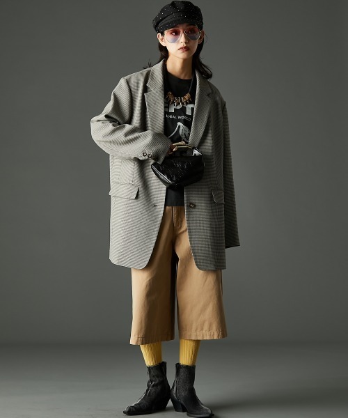 あずき]ドィーズィエムクラス オーバーサイズ チェック ジャケット