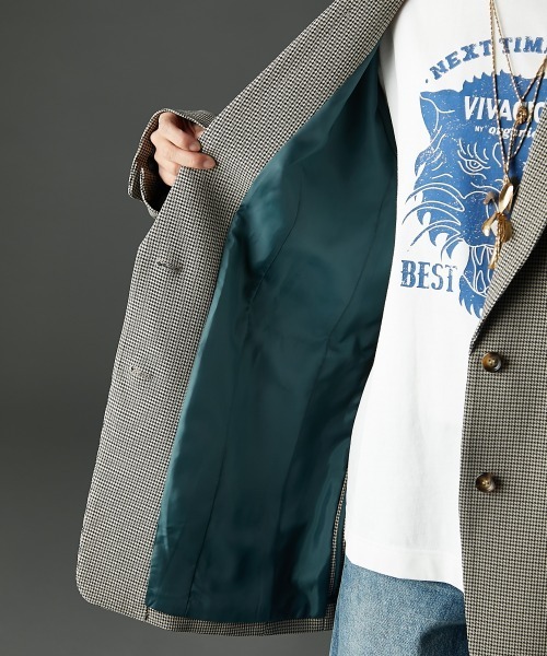 ガンクラブチェックオーバーサイズジャケット＜大きいサイズ有