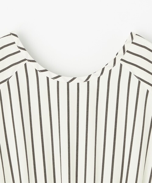 EMMEL REFINES(エメルリファインズ)の「<EMMEL REFINES>EM ティアード ギャザー ストライプ 2WAY ワンピース(ワンピース・レディース・ライラック/オフホワイト・S/M)」の14枚目の写真