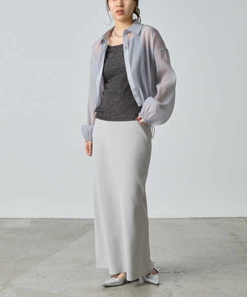 COLONY 2139(コロニートゥーワンスリーナイン)の「ラメフライススクエアタンクトップ(タンクトップ・レディース・ブルー/シルバー/ブラック/ピンクベージュ・FREE)」の9枚目の写真