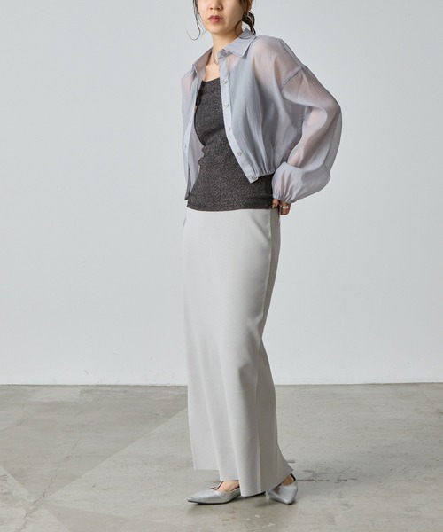 COLONY 2139(コロニートゥーワンスリーナイン)の「ラメフライススクエアタンクトップ(タンクトップ・レディース・ブルー/シルバー/ブラック/ピンクベージュ・FREE)」の10枚目の写真