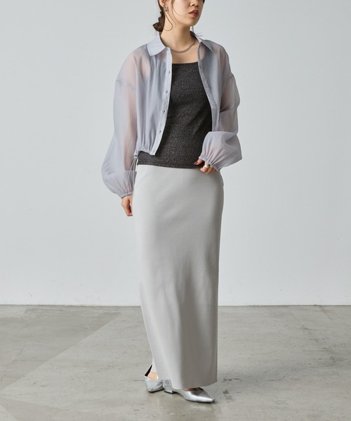 COLONY 2139(コロニートゥーワンスリーナイン)の「ラメフライススクエアタンクトップ(タンクトップ・レディース・ブルー/シルバー/ブラック/ピンクベージュ・FREE)」の11枚目の写真