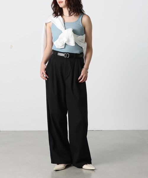 COLONY 2139(コロニートゥーワンスリーナイン)の「ラメフライススクエアタンクトップ(タンクトップ・レディース・ブルー/シルバー/ブラック/ピンクベージュ・FREE)」の17枚目の写真