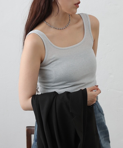 COLONY 2139（コロニートゥーワンスリーナイン）の「ラメフライススクエアタンクトップ（タンクトップ・レディース・ブルー/シルバー/ブラック/ピンクベージュ・FREE）」の22枚目の写真