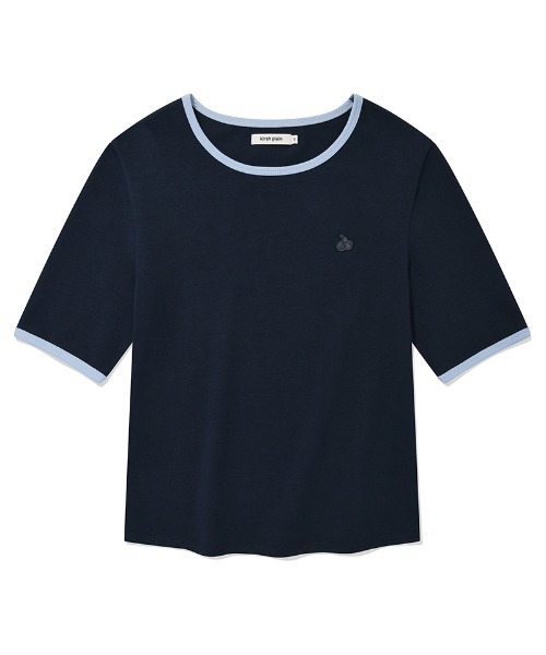 KIRSH(キルシー)の「KIRSH PLAIN SLIM FIT RINGER T-SHIRT キルシー プレーン スリム フィット リンガーTシャツ(Tシャツ/カットソー・レディース・ホワイト/ダークネイビー・ONE SIZE)」の16枚目の写真