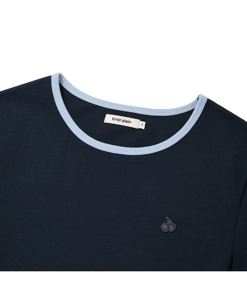 KIRSH(キルシー)の「KIRSH PLAIN SLIM FIT RINGER T-SHIRT キルシー プレーン スリム フィット リンガーTシャツ(Tシャツ/カットソー・レディース・ホワイト/ダークネイビー・ONE SIZE)」の17枚目の写真