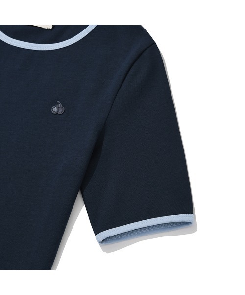 KIRSH(キルシー)の「KIRSH PLAIN SLIM FIT RINGER T-SHIRT キルシー プレーン スリム フィット リンガーTシャツ(Tシャツ/カットソー・レディース・ホワイト/ダークネイビー・ONE SIZE)」の19枚目の写真