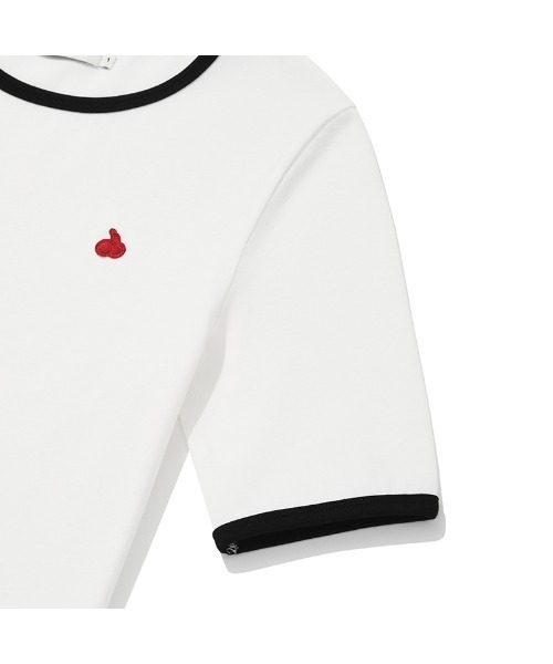 KIRSH(キルシー)の「KIRSH PLAIN SLIM FIT RINGER T-SHIRT キルシー プレーン スリム フィット リンガーTシャツ(Tシャツ/カットソー・レディース・ホワイト/ダークネイビー・ONE SIZE)」の10枚目の写真