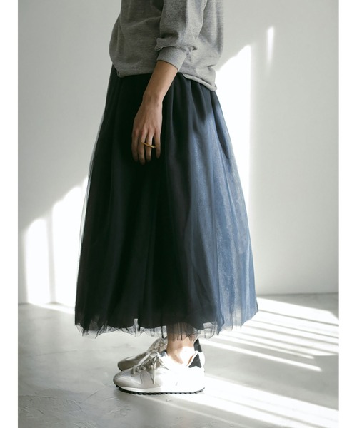 HER.（ハー）の「チュールスカート（スカート・レディース・オフホワイト/チャコールグレー・1/2）」の21枚目の写真