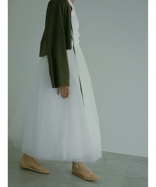 HER.（ハー）の「チュールスカート（スカート・レディース・オフホワイト/チャコールグレー・1/2）」の4枚目の写真