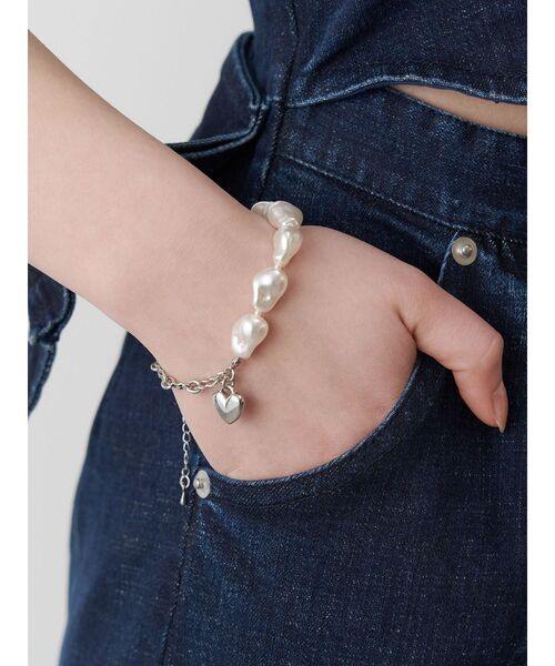 セール】FAKE PEARL×CHAIN BRACELET/フェイクパールチェーン