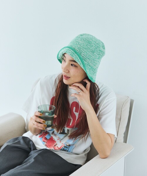 FREAK'S STORE（フリークスストア）の「MIX HANDKNIT HAT ミックス ハンドニットハット（ハット・メンズ・ブラック/ブルーグリーン/ネイビー・ONE SIZE）」の10枚目の写真