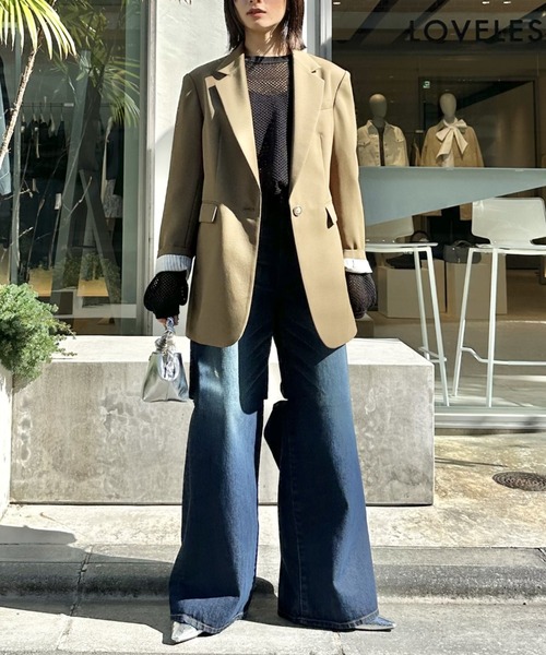 LOVELESS（ラブレス）の「クリアツイルジャケット（テーラードジャケット・レディース・ブラウン系その他3/ブラック/ブルー系その他4・34/36）」の6枚目の写真