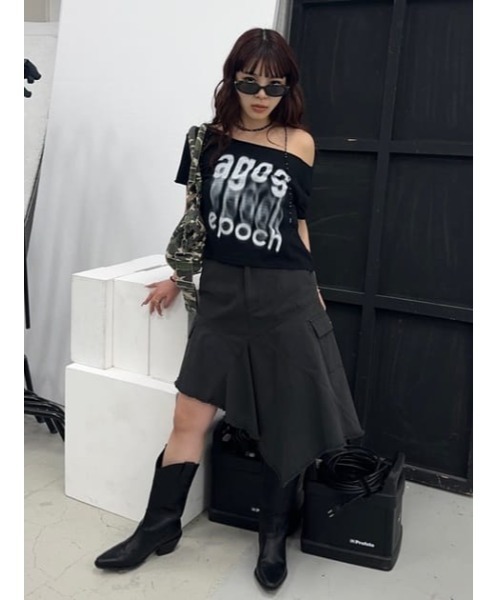 LAGUA GEM（ラグアジェム）の「SWITCHING MILITARY スカート（スカート・レディース・チャコールグレー/カーキ・X-SMALL/SMALL/MEDIUM）」の11枚目の写真