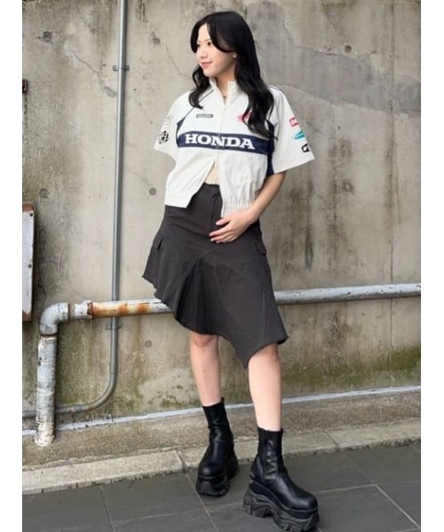 LAGUA GEM（ラグアジェム）の「SWITCHING MILITARY スカート（スカート・レディース・チャコールグレー/カーキ・X-SMALL/SMALL/MEDIUM）」の16枚目の写真