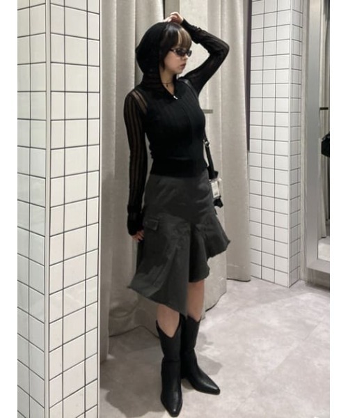 LAGUA GEM（ラグアジェム）の「SWITCHING MILITARY スカート（スカート・レディース・チャコールグレー/カーキ・X-SMALL/SMALL/MEDIUM）」の17枚目の写真