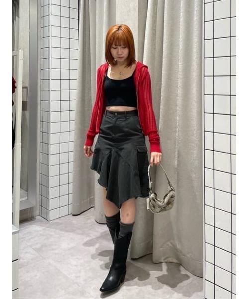 LAGUA GEM（ラグアジェム）の「SWITCHING MILITARY スカート（スカート・レディース・チャコールグレー/カーキ・X-SMALL/SMALL/MEDIUM）」の18枚目の写真