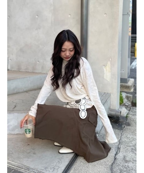 LAGUA GEM（ラグアジェム）の「SWITCHING MILITARY スカート（スカート・レディース・チャコールグレー/カーキ・X-SMALL/SMALL/MEDIUM）」の10枚目の写真